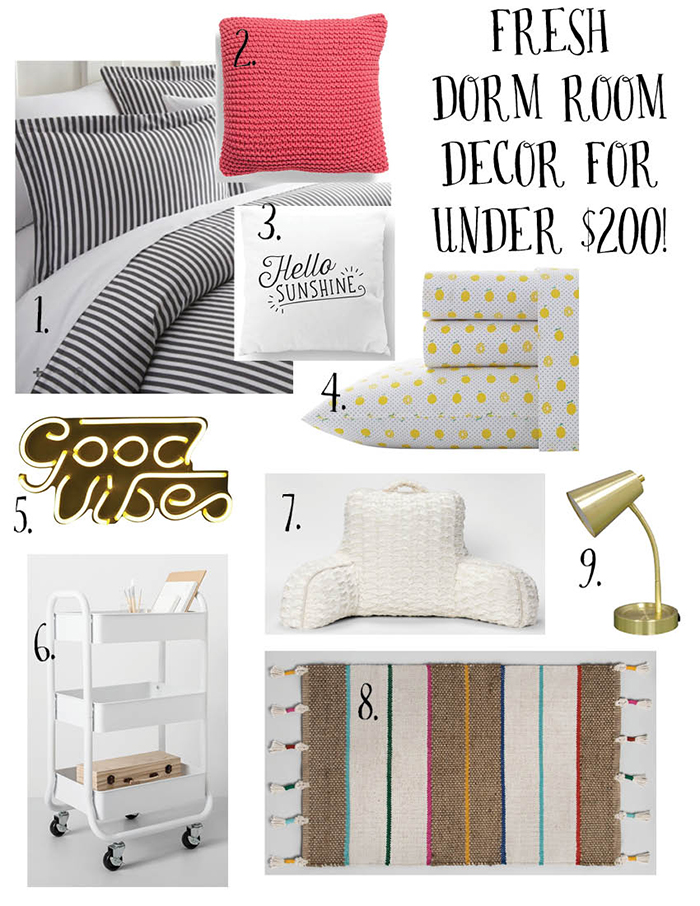 Fresh Dorm Decor for Under $200 – Less Than Perfect Life of Bliss